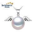 925 Silver Pearl Necklace Pearl Pendant 8-9mm AAA Button Real Freshwater Pearl Pendant